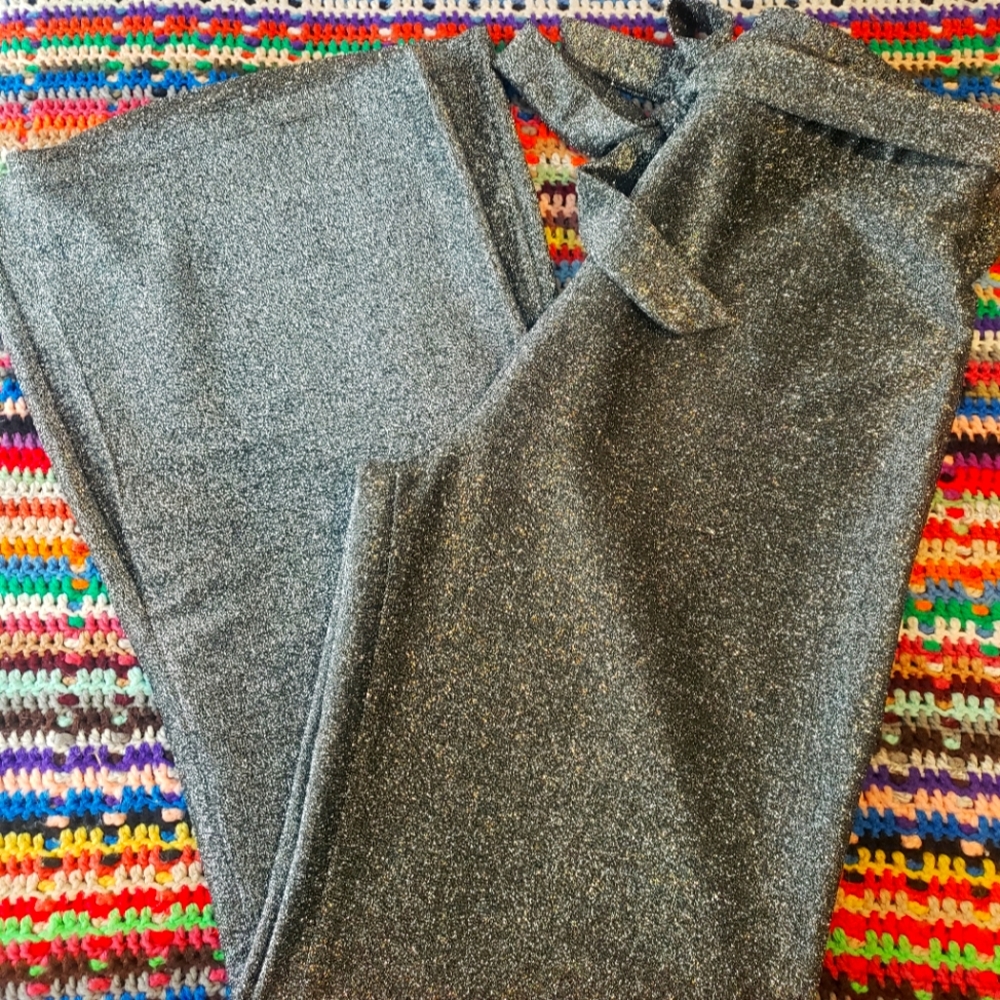 Super Sparkly Wide Leg Dress Pants with tie
